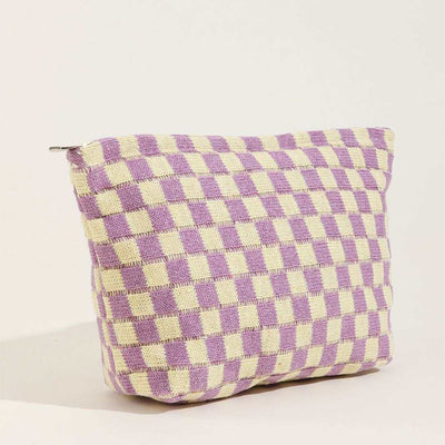 Checkered Cosmetic Bag