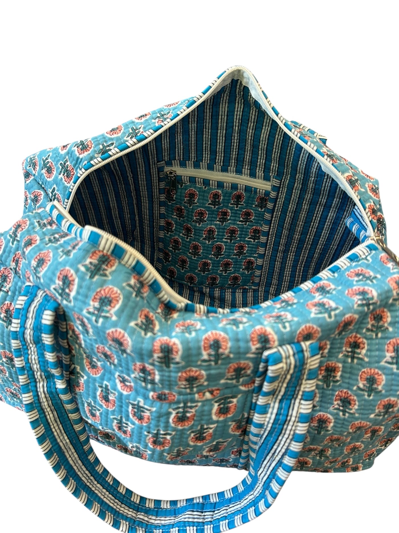 Flower Power Block Print Quilted Bag Collection