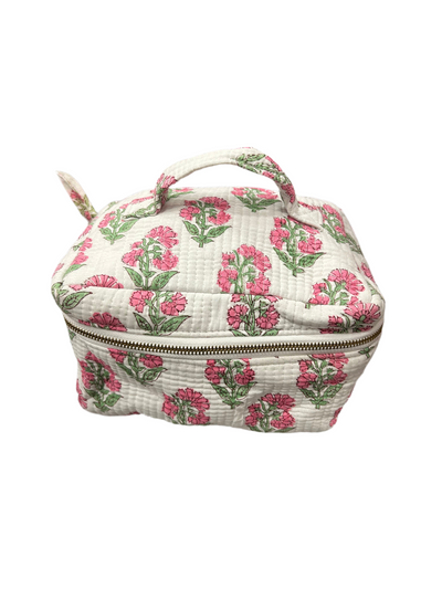 Petal Pink Block Print Quilted Bag Collection
