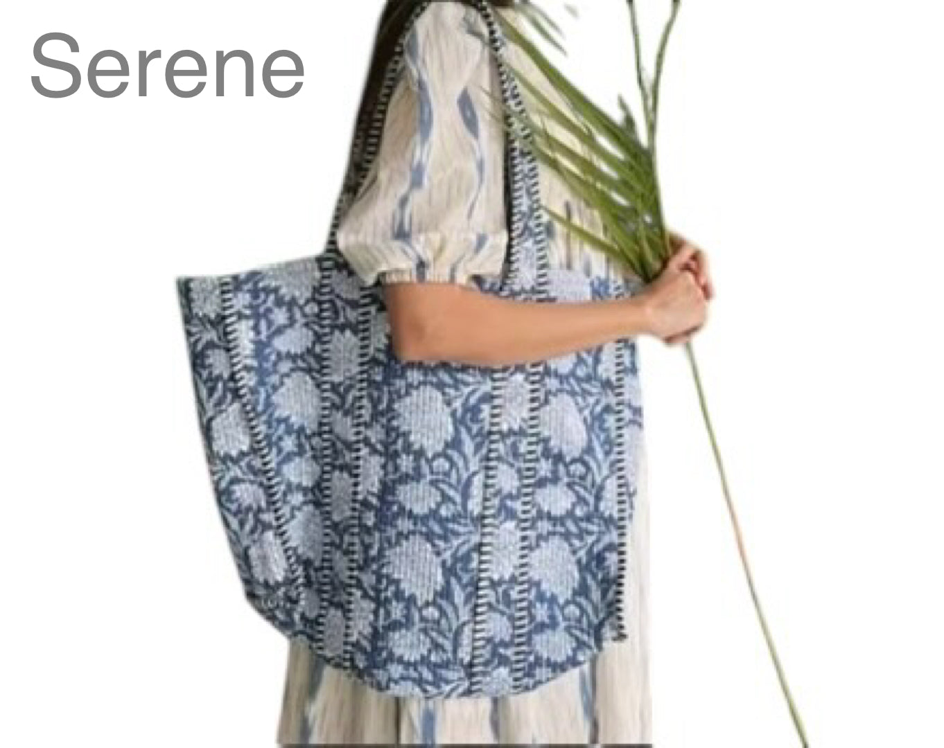 Block Print Quilted Oversized Tote (shipping estimate 6/2)