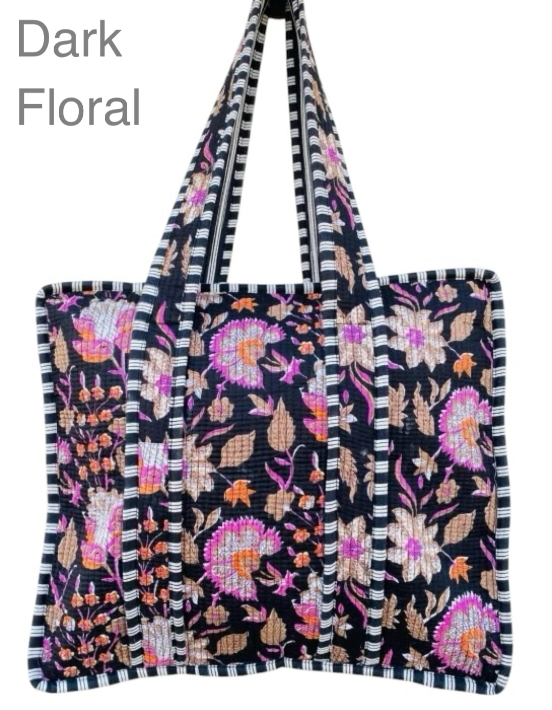 Block Print Quilted Oversized Tote (shipping estimate 6/2)