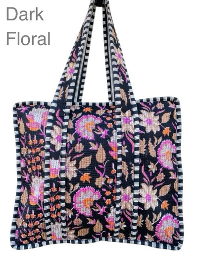 Block Print Quilted Oversized Tote (shipping estimate 6/2)