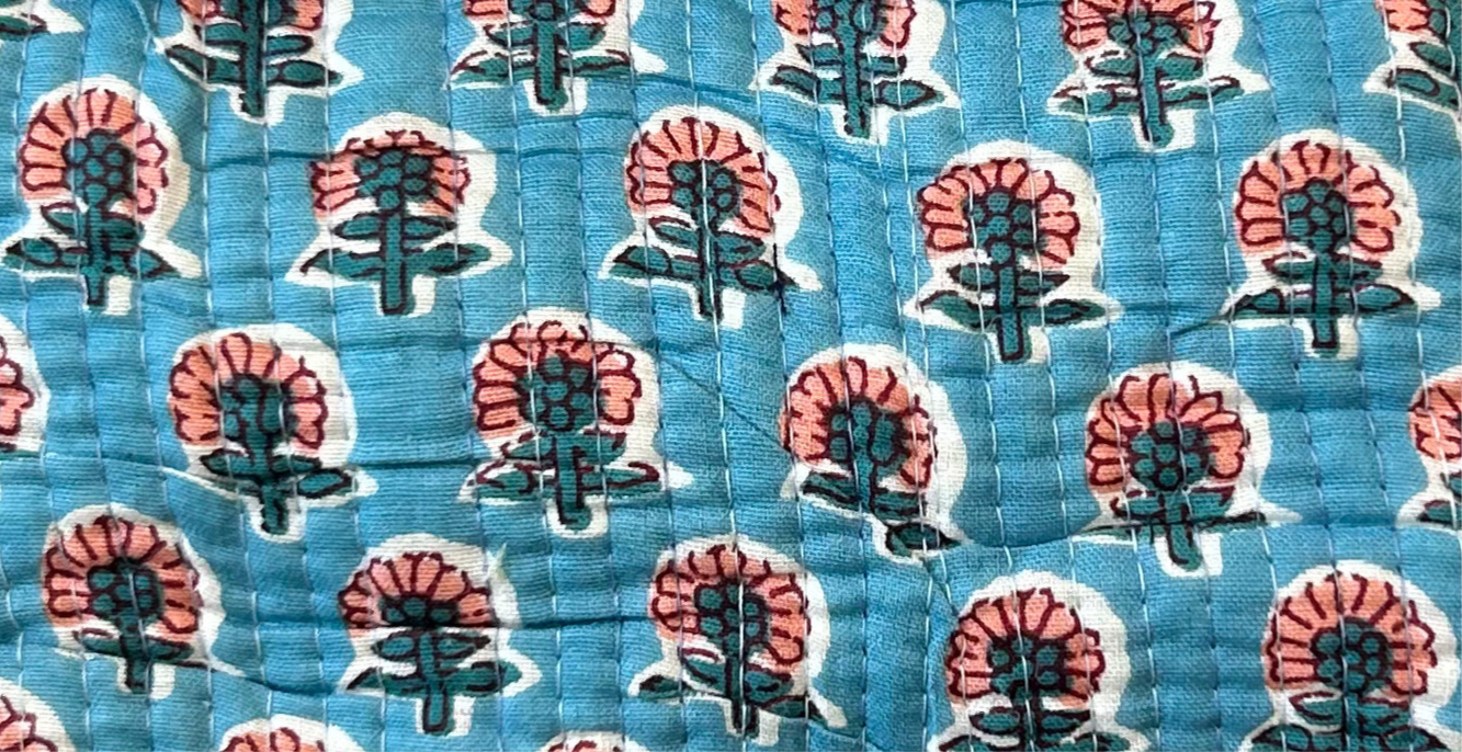 Flower Power Block Print Quilted Bag Collection