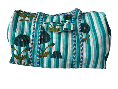 Block Print Quilted Duffel Bag