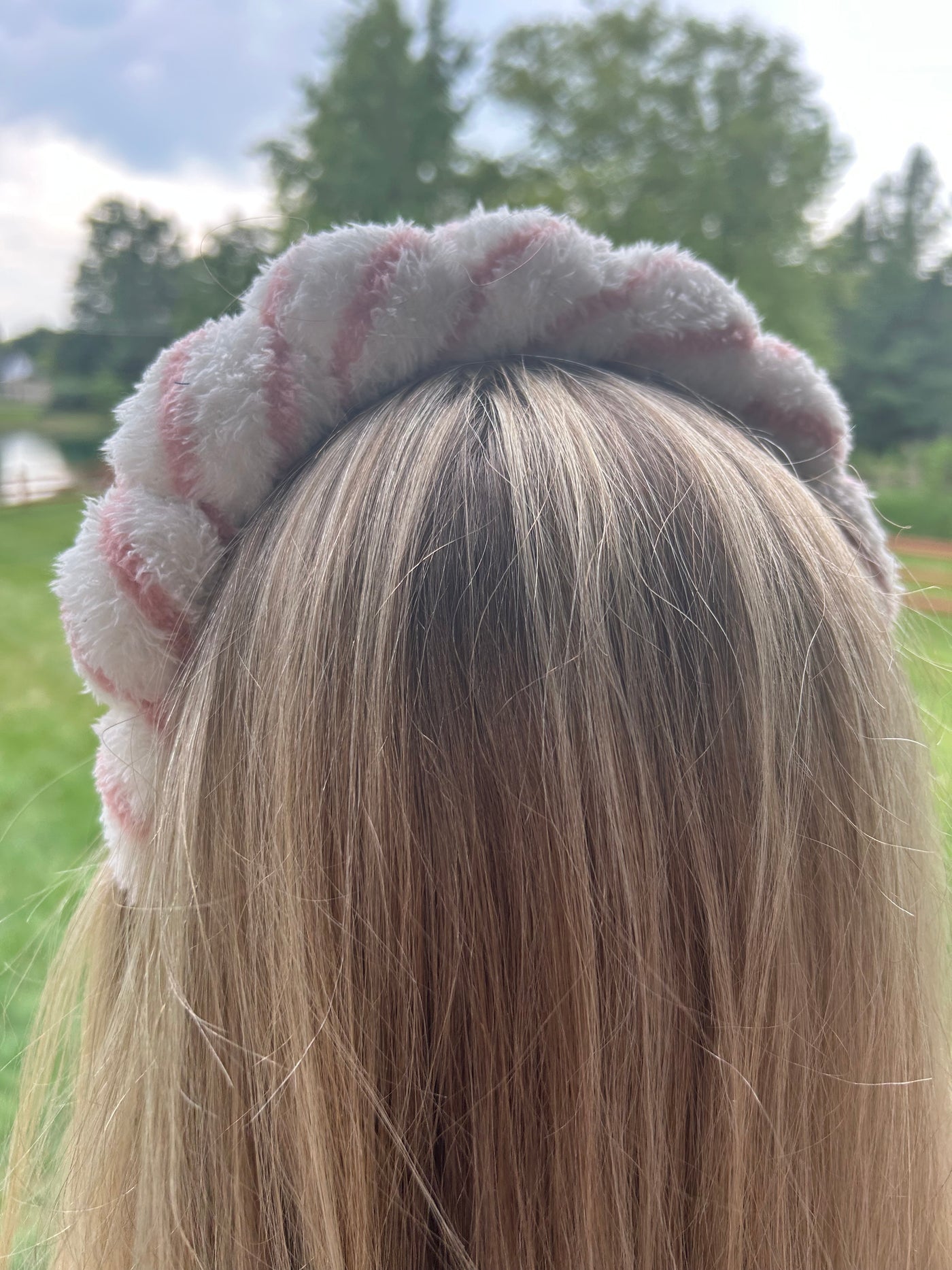 Pink Stripe Spa Headband