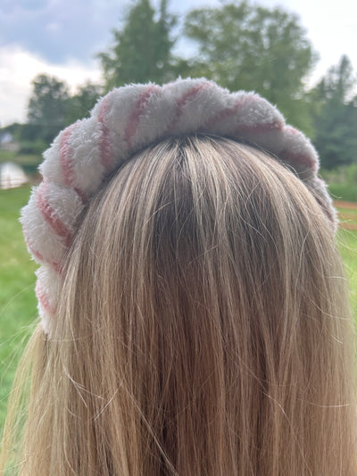 Pink Stripe Spa Headband