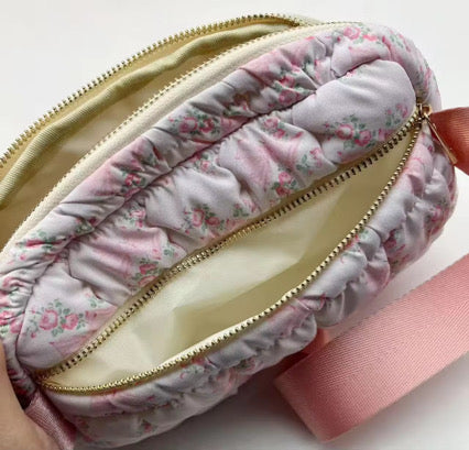 Pink Florals & Bows Belt Bag