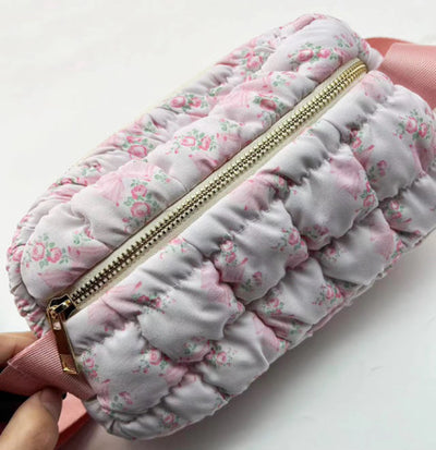 Pink Florals & Bows Belt Bag