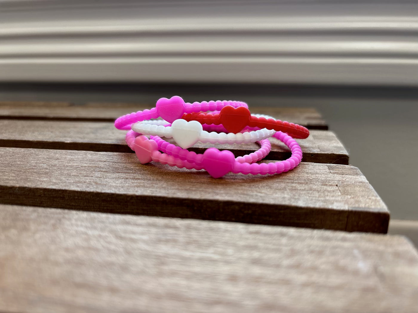 Silicone Heart Bracelets (5 pack)