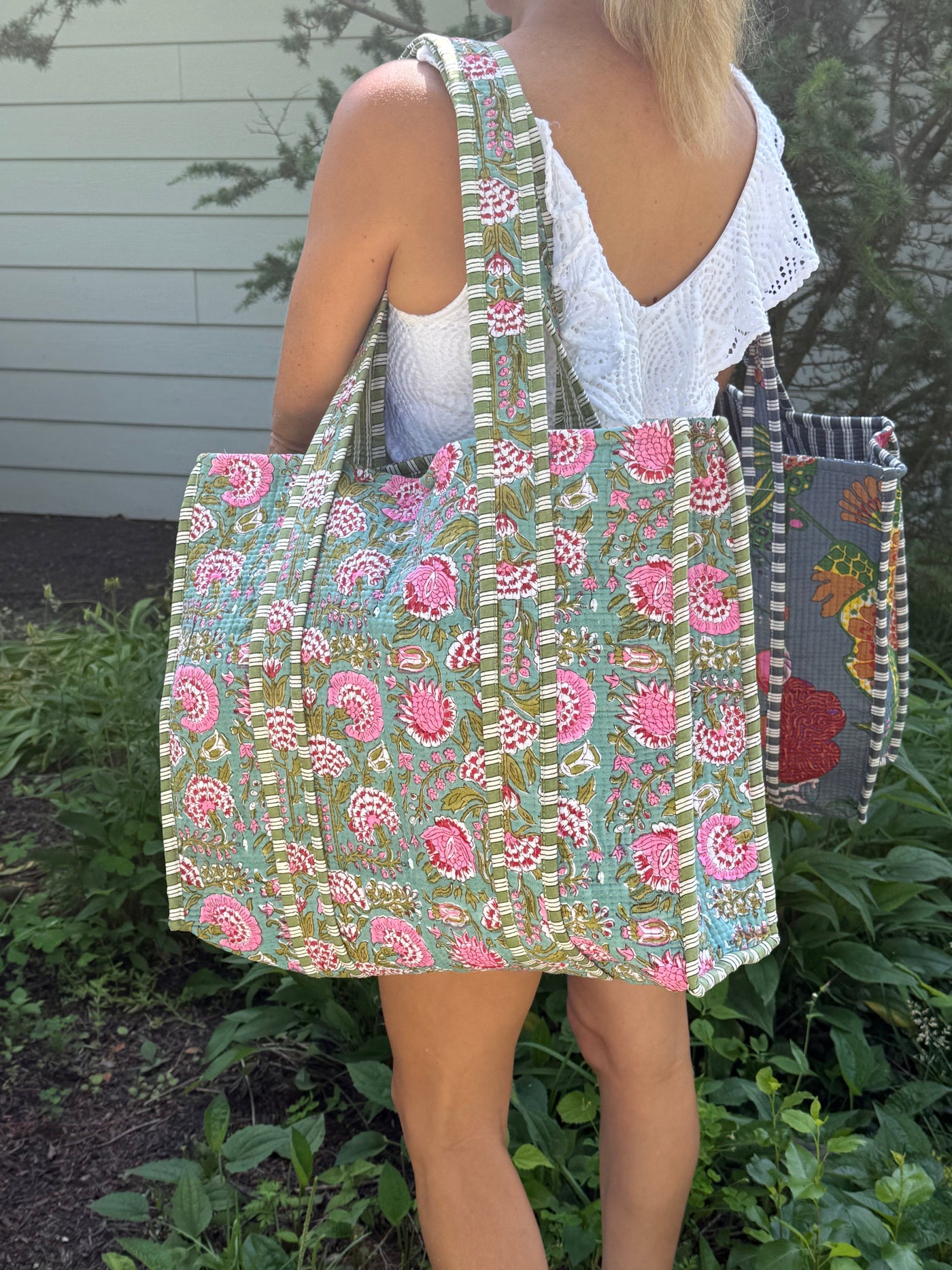 Garden Gala Block Print Quilted Bag Collection