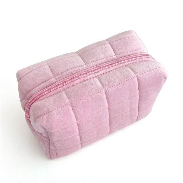 Velvet Quilted Cosmetic Bags