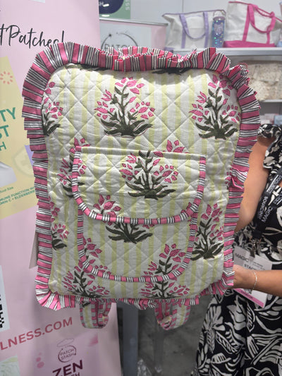 Ruffled Garden Block Print Quilted Bag Collection (shipping estimate 9/22)