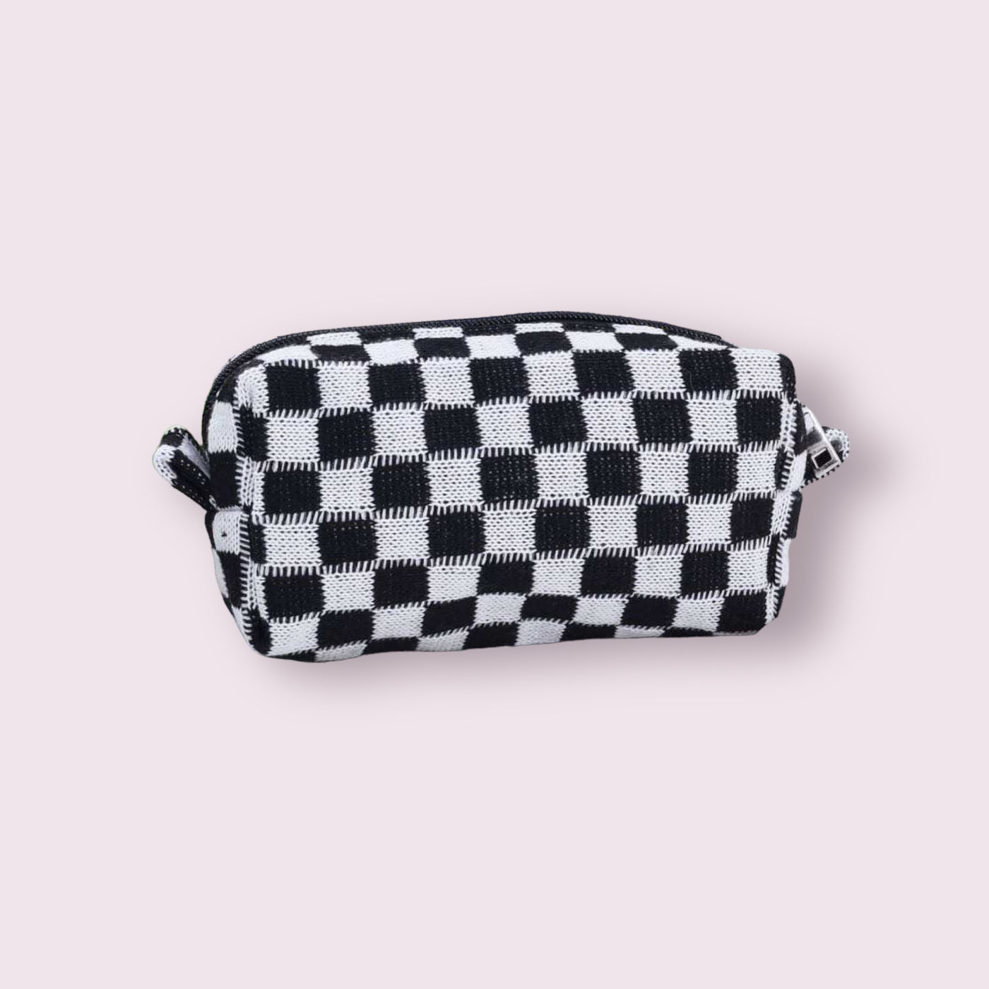 Checkered Small Cosmetic Bag