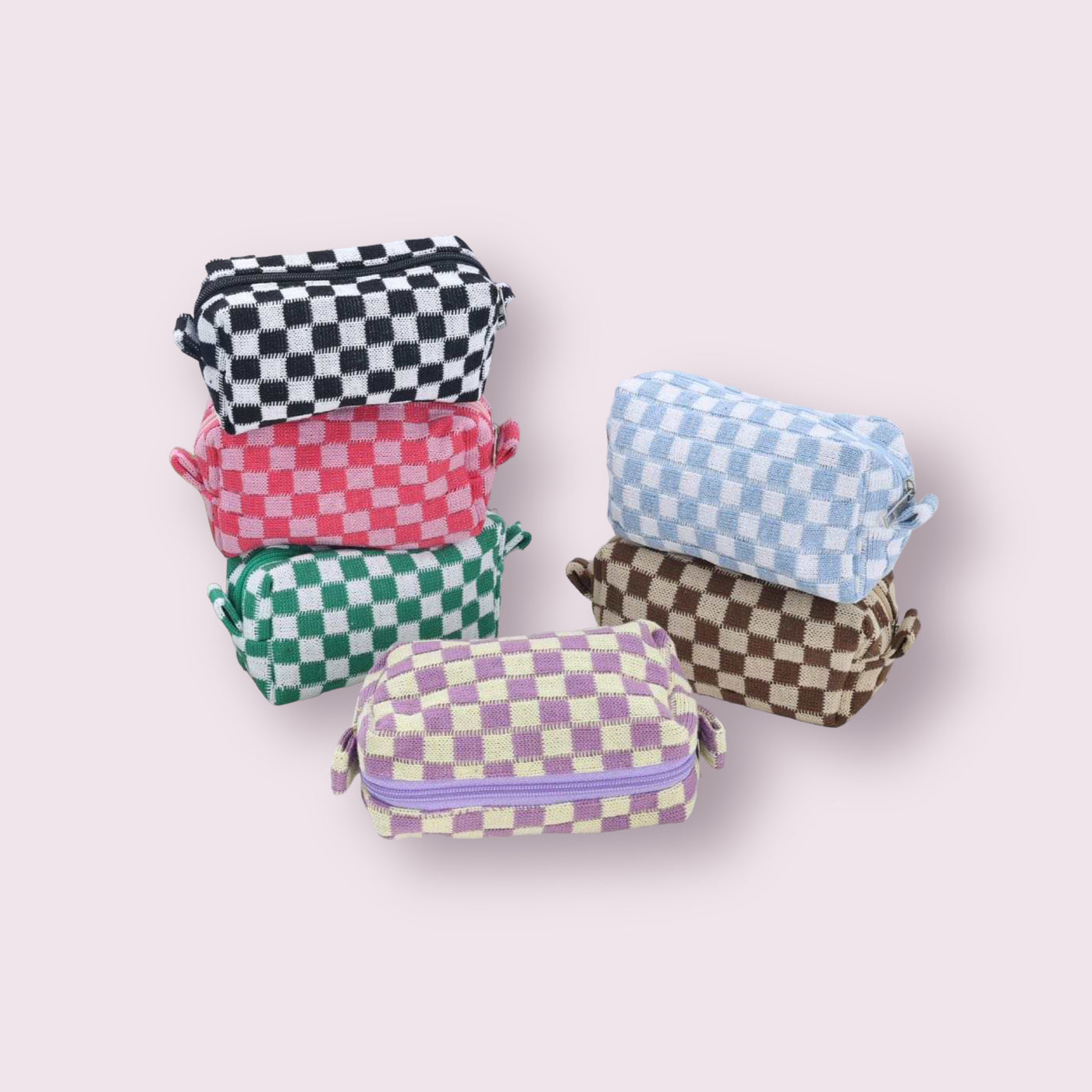 Spring Check Small Cosmetic Bag