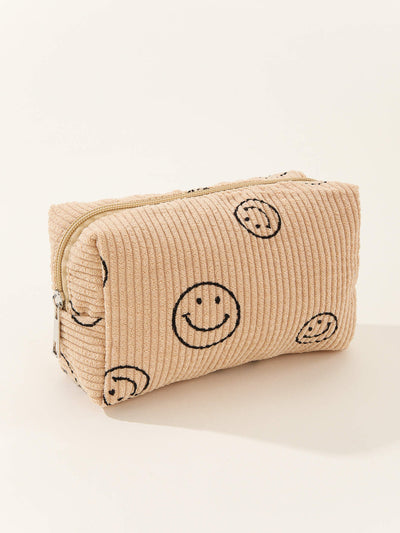 Small Corduroy Smile Cosmetic Bag