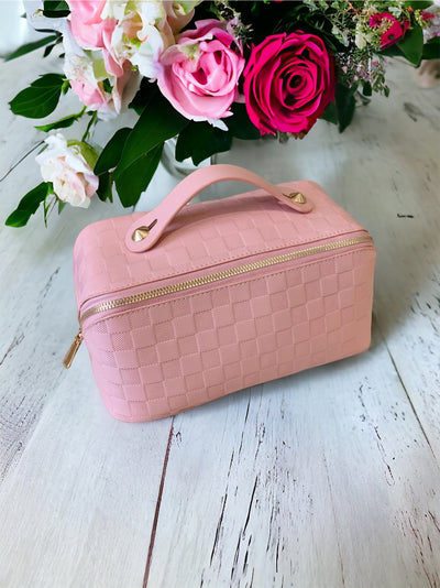 Chic pink cosmetic bag