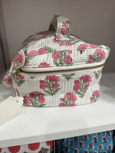 Petal Pink Block Print Quilted Bag Collection
