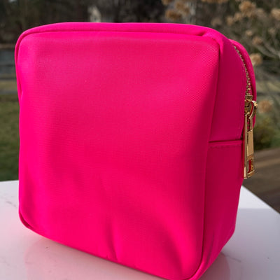 Nylon Customizable Varsity Cosmetic Bags