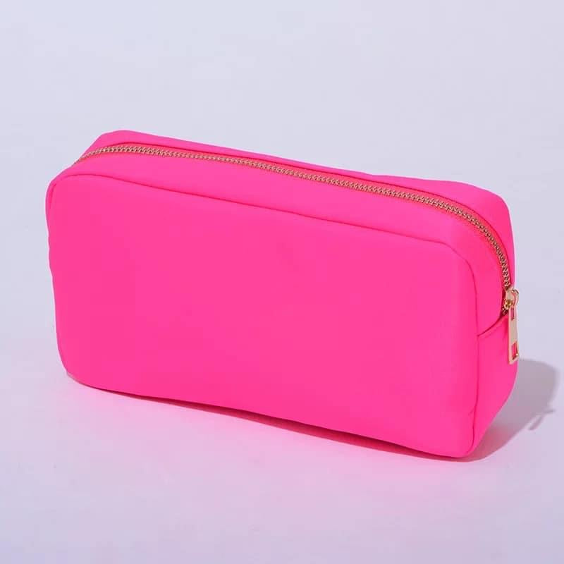 Nylon Customizable Varsity Cosmetic Bags